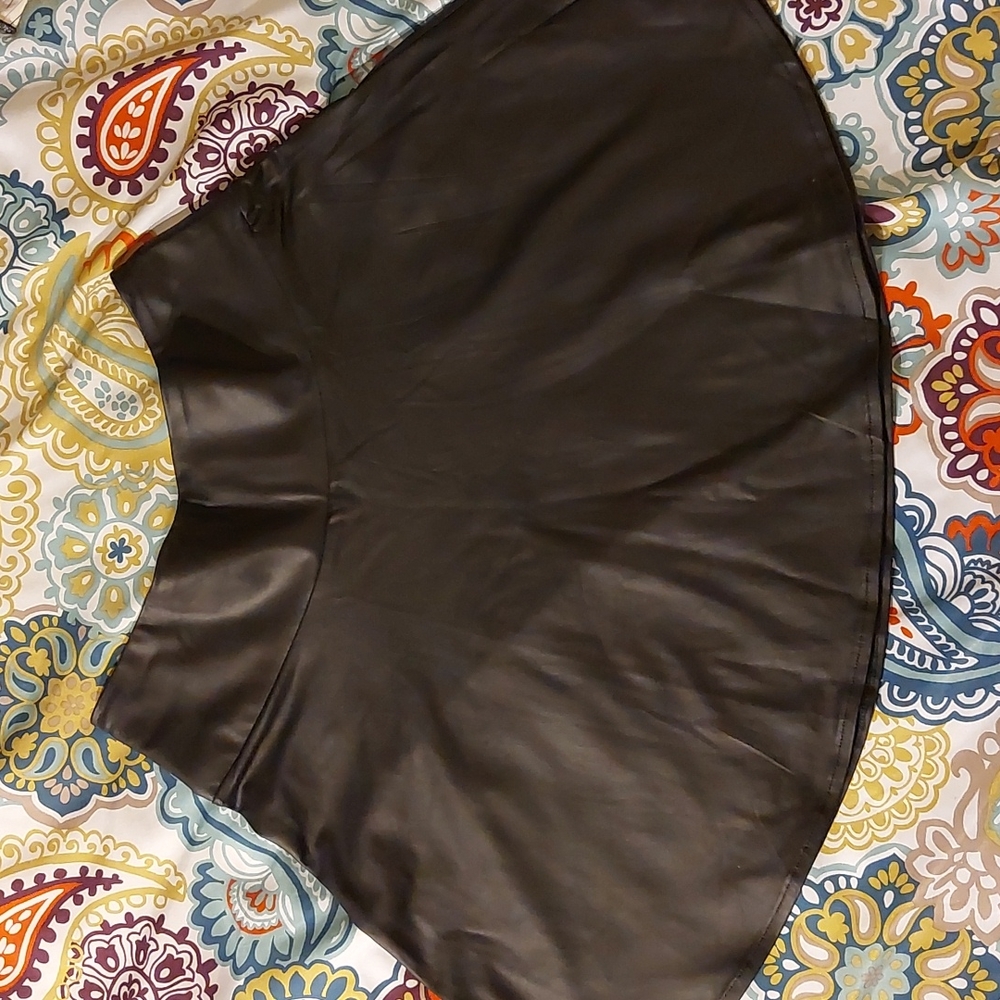 Black faux leather miniskirt
